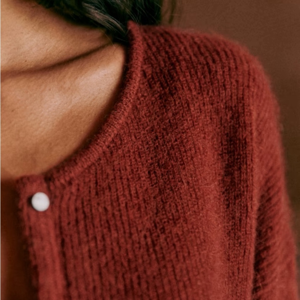 Sezane Rust Red Cardigan